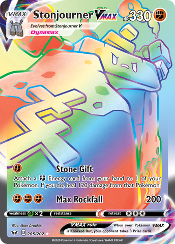 Stonjourner VMAX (205/202) [Sword & Shield: Base Set] - Destination Retro