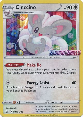 Cinccino (Staff Prerelease Promo) (SWSH009) [Sword & Shield: Black Star Promos] - Destination Retro