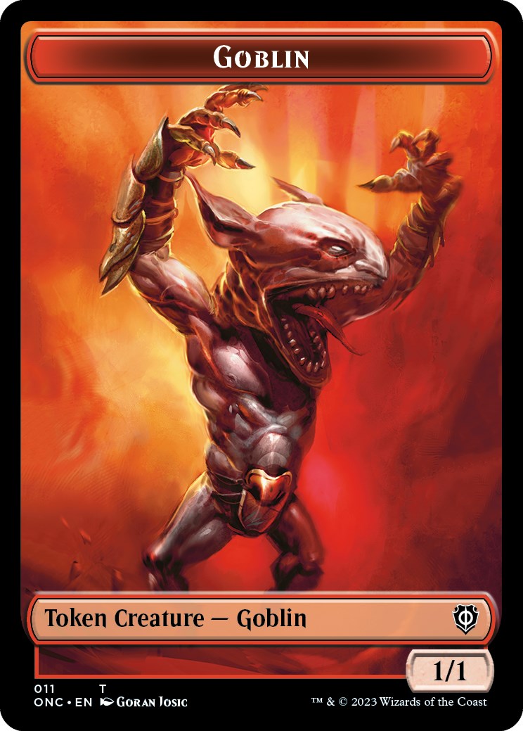 Rebel // Goblin Double-Sided Token [Phyrexia: All Will Be One Commander Tokens] - Destination Retro