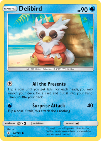 Delibird (26/145) [Sun & Moon: Guardians Rising] - Destination Retro
