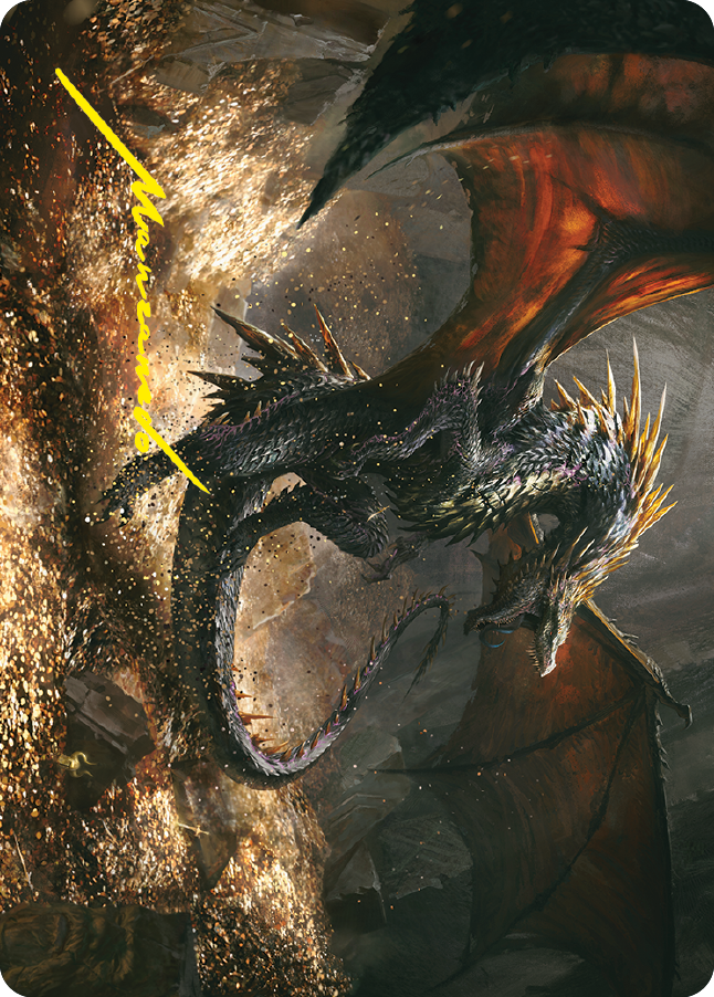 Cavern-Hoard Dragon Art Card (Gold-Stamped Signature) [The Lord of the Rings: Tales of Middle-earth Art Series] - Destination Retro