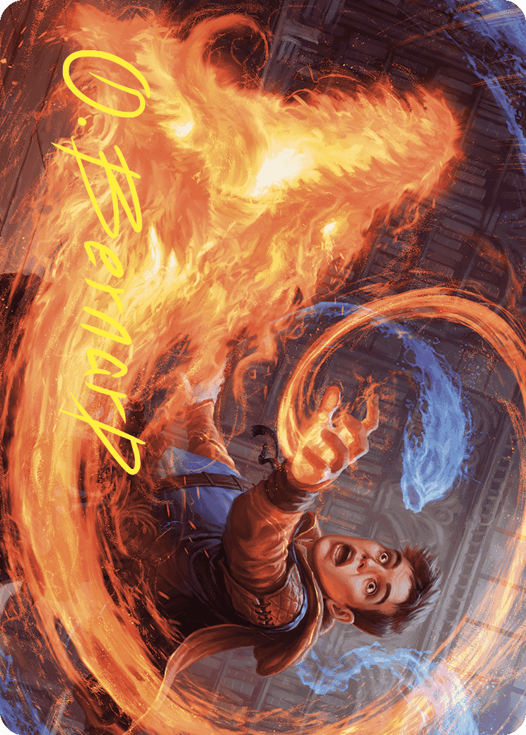 Frantic Firebolt Art Card (Gold-Stamped Signature) [Wilds of Eldraine Art Series] - Destination Retro
