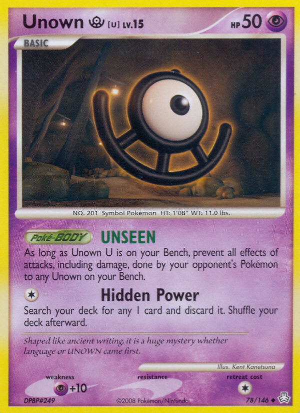 Unown U (78/146) [Diamond & Pearl: Legends Awakened] - Destination Retro
