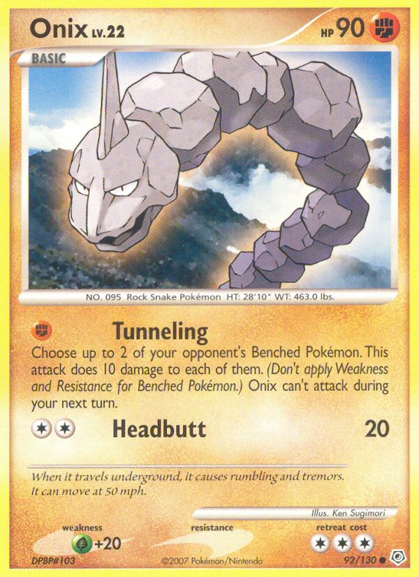 Onix (92/130) [Diamond & Pearl: Base Set] - Destination Retro