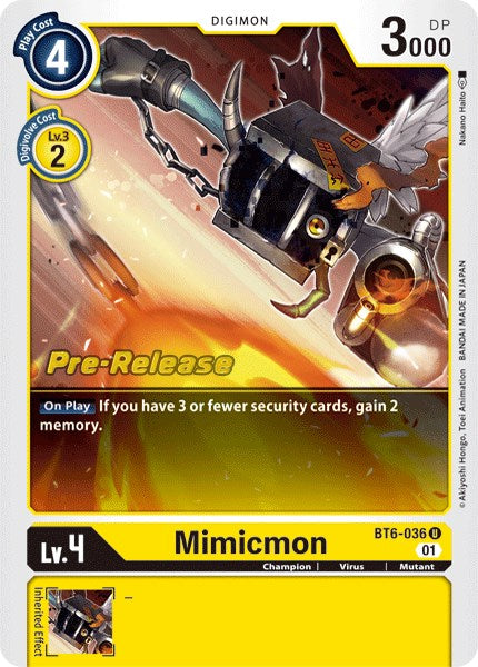 Mimicmon [BT6-036] [Double Diamond Pre-Release Cards] - Destination Retro