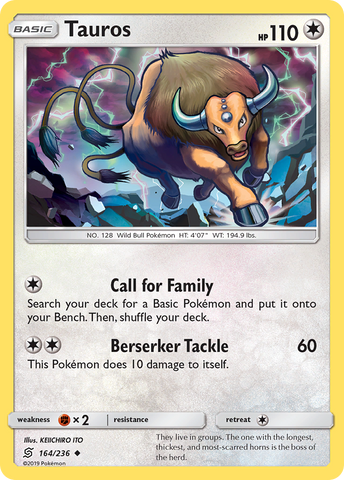 Tauros (164/236) [Sun & Moon: Unified Minds] - Destination Retro