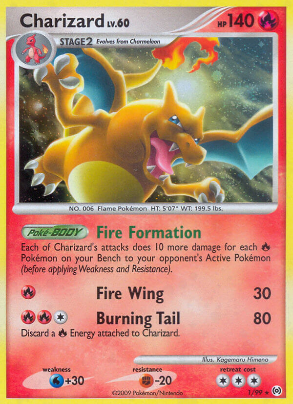 Charizard (1/99) (Cracked Ice Holo) [Platinum: Arceus] - Destination Retro