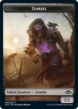 Snake // Zombie Double-sided Token [Commander Collection: Black Tokens] - Destination Retro