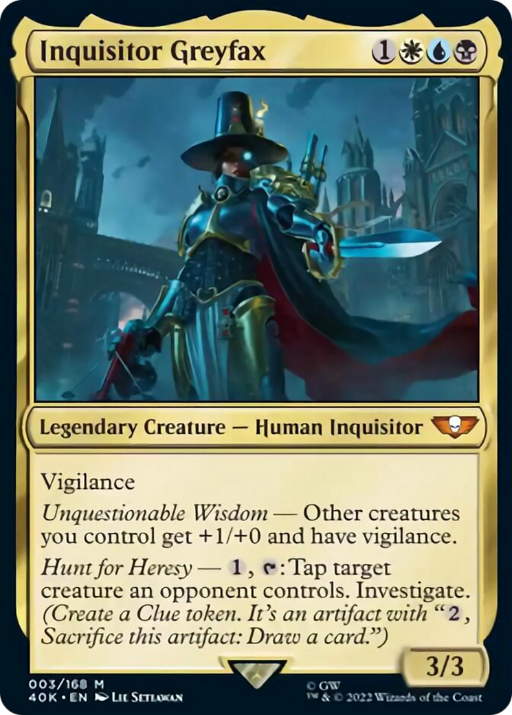 Inquisitor Greyfax (Display Commander) (Etched Foil) [Universes Beyond: Warhammer 40,000] - Destination Retro