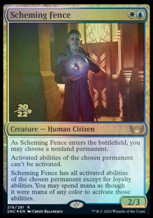 Scheming Fence [Streets of New Capenna Prerelease Promos] - Destination Retro