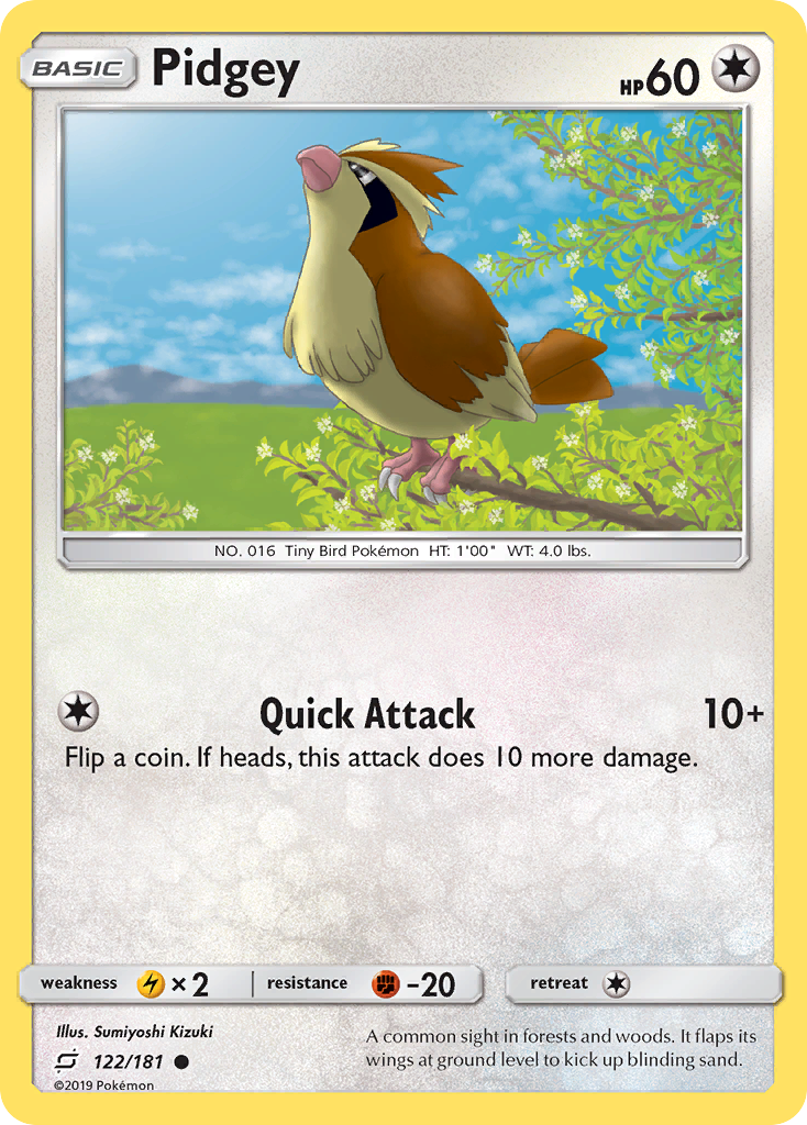 Pidgey (122/181) [Sun & Moon: Team Up] - Destination Retro