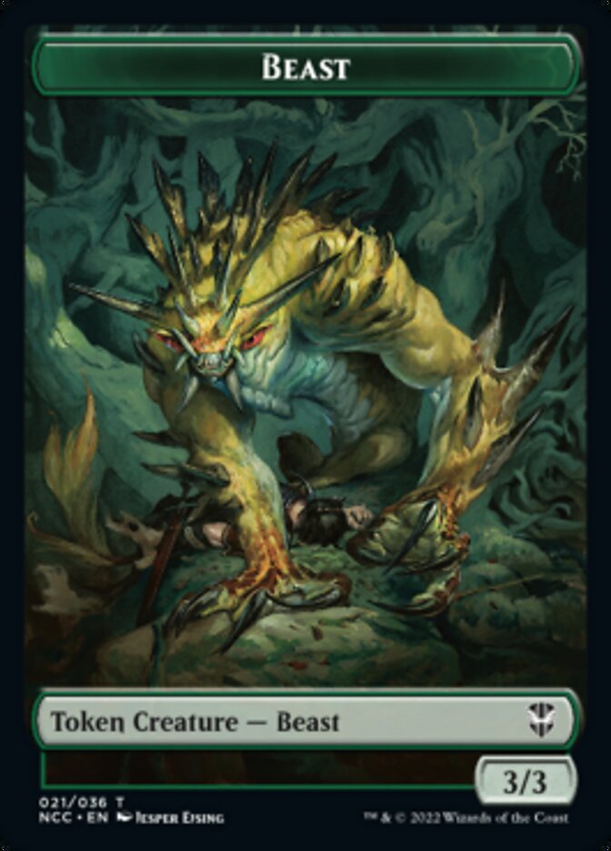 Beast // Saproling Double-sided Token [Streets of New Capenna Commander Tokens] - Destination Retro