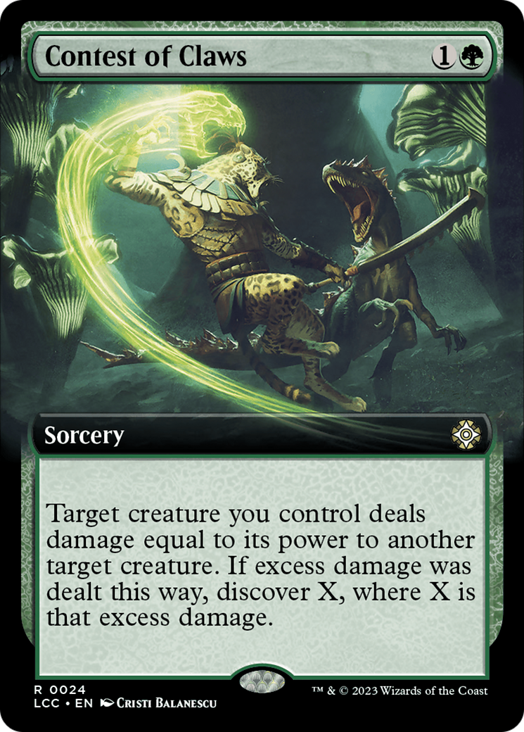 Contest of Claws (Extended Art) [The Lost Caverns of Ixalan Commander] - Destination Retro