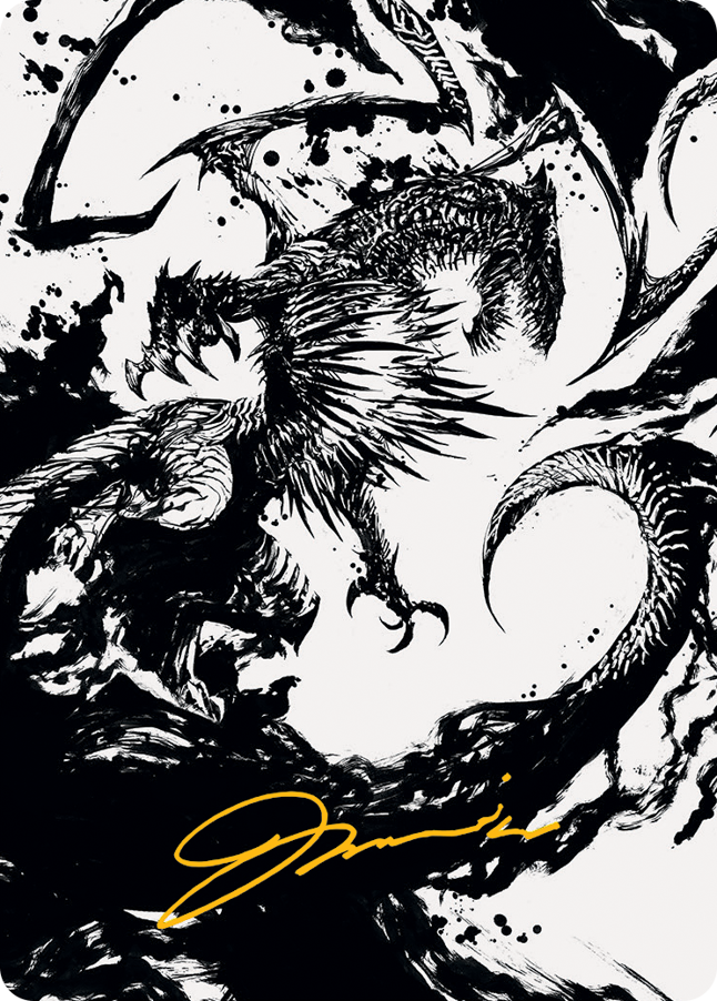 Skithiryx, the Blight Dragon Art Card (Gold-Stamped Signature) [March of the Machine Art Series] - Destination Retro
