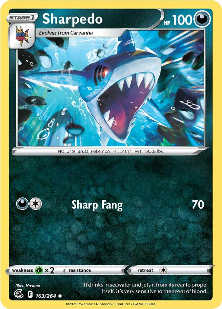 Sharpedo (163/264) [Sword & Shield: Fusion Strike] - Destination Retro