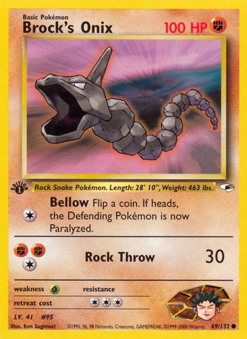 Brock's Onix (69/132) [Gym Heroes 1st Edition] - Destination Retro