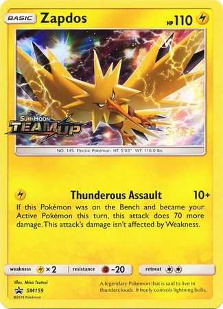 Zapdos (Staff) (SM159) [Sun & Moon: Black Star Promos] - Destination Retro