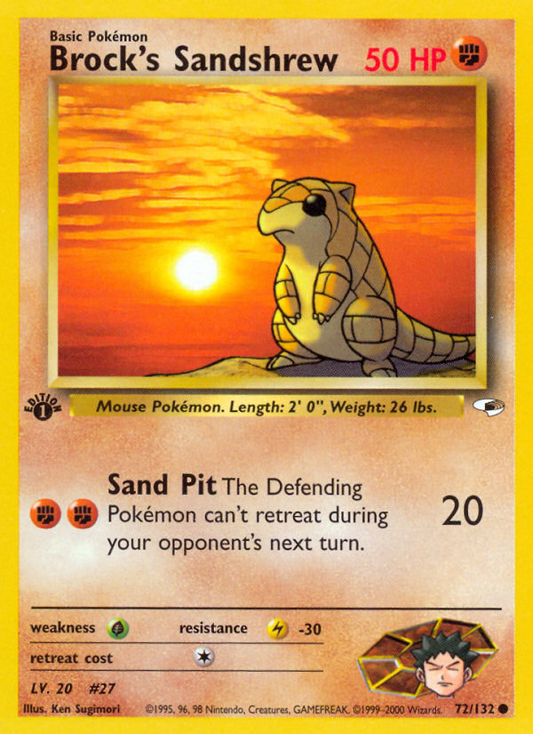 Brock's Sandshrew (72/132) [Gym Heroes 1st Edition] - Destination Retro