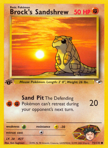Brock's Sandshrew (72/132) [Gym Heroes 1st Edition] - Destination Retro