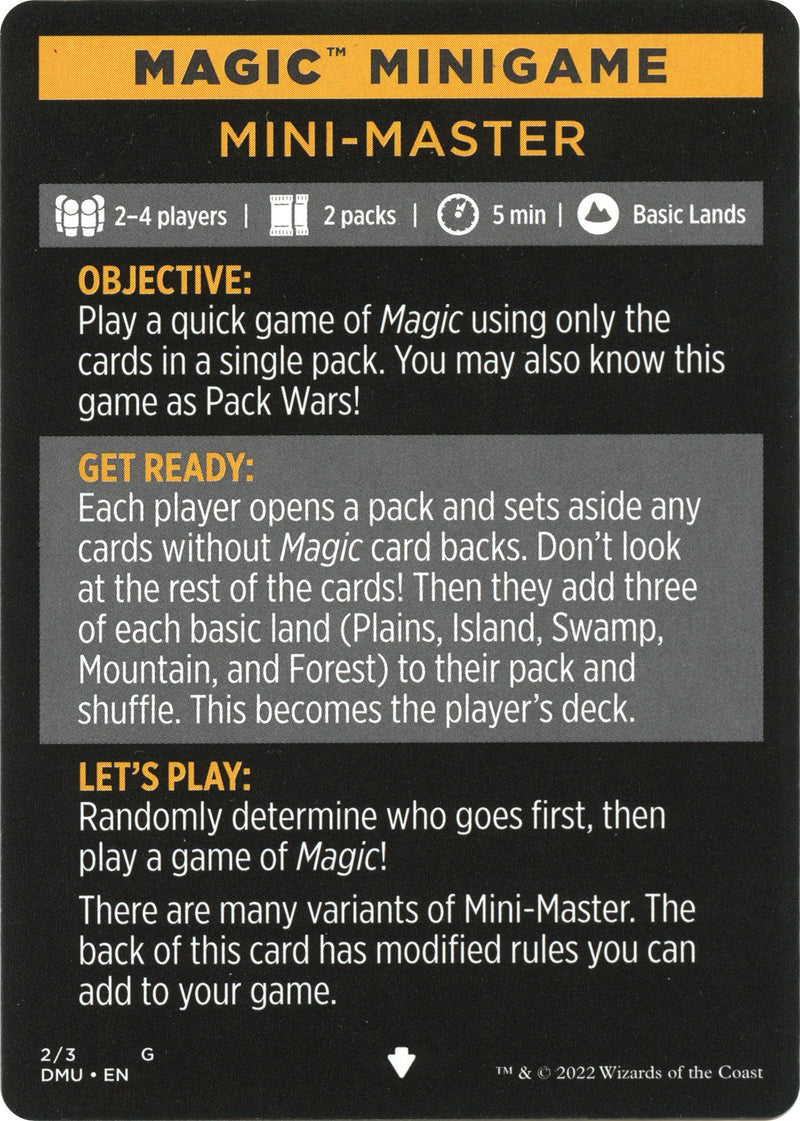 Mini-Master (Magic Minigame) [Dominaria United Minigame] - Destination Retro