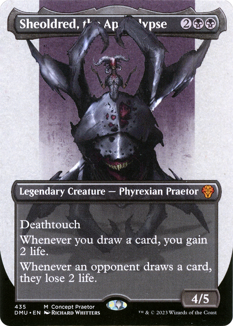Sheoldred, the Apocalypse (Borderless Concept Praetors) [Phyrexia: All Will Be One] - Destination Retro