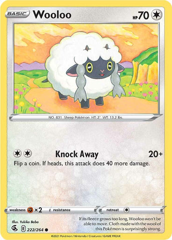 Wooloo (222/264) [Sword & Shield: Fusion Strike] - Destination Retro