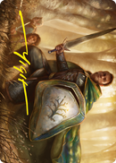 Boromir, Warden of the Tower Art Card (Gold-Stamped Signature) [The Lord of the Rings: Tales of Middle-earth Art Series] - Destination Retro