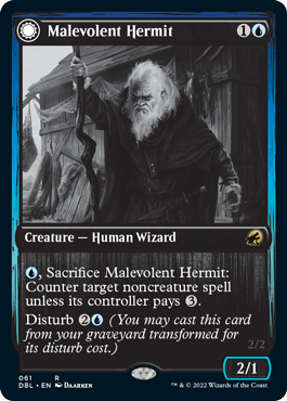 Malevolent Hermit // Benevolent Geist [Innistrad: Double Feature] - Destination Retro