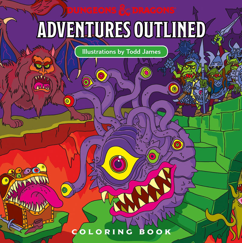 DUNGEONS & DRAGONS - BOOK - ADVENTURES OUTLINED COLORING BOOK - Destination Retro