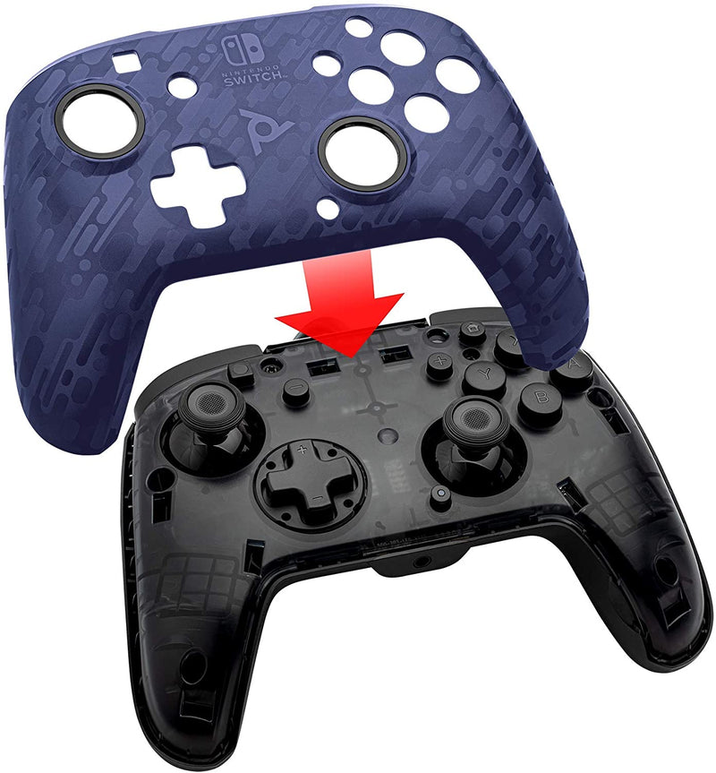 PDP Faceoff Deluxe+ Audio Wired Controller - Blue Camo - SWITCH - Destination Retro
