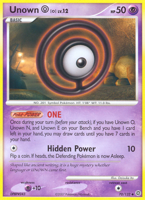 Unown O (70/132) [Diamond & Pearl: Secret Wonders] - Destination Retro