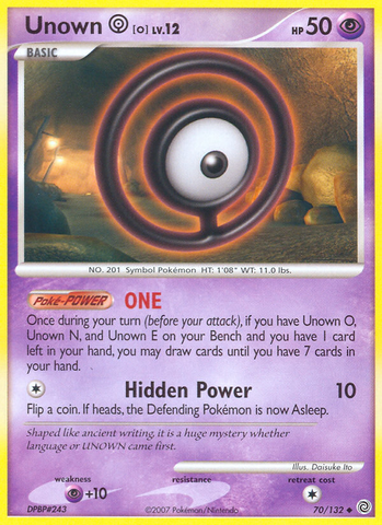 Unown O (70/132) [Diamond & Pearl: Secret Wonders] - Destination Retro