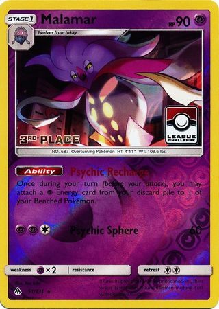 Malamar (51/131) (League Promo 3rd Place) [Sun & Moon: Forbidden Light] - Destination Retro