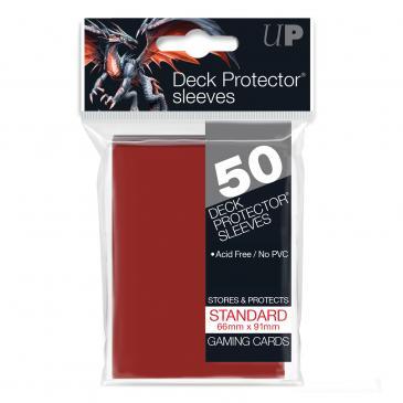 50ct Red Standard Deck Protectors - Destination Retro