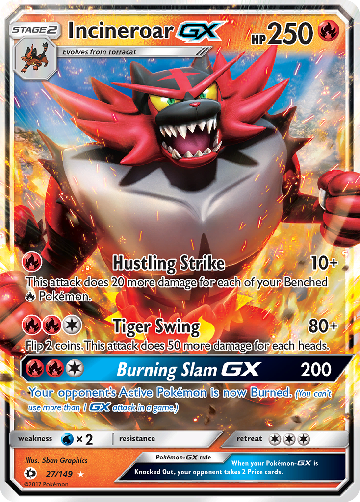 Incineroar GX (27/149) [Sun & Moon: Base Set] - Destination Retro