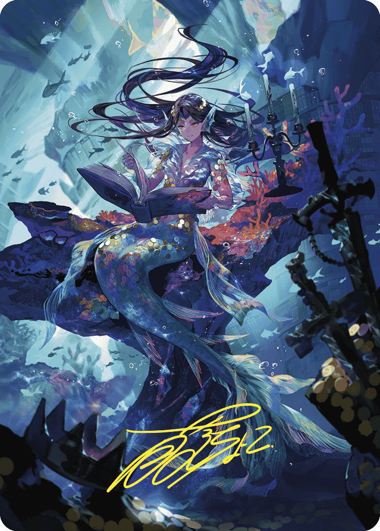 Rhystic Study Art Card (Gold-Stamped Signature) [Wilds of Eldraine Art Series] - Destination Retro