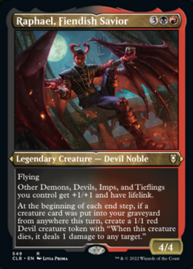 Raphael, Fiendish Savior (Foil Etched) [Commander Legends: Battle for Baldur's Gate] - Destination Retro