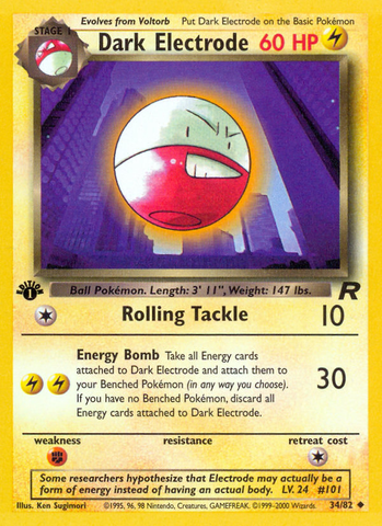 Dark Electrode (34/82) [Team Rocket 1st Edition] - Destination Retro