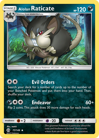 Alolan Raticate (77/149) [Sun & Moon: Base Set] - Destination Retro