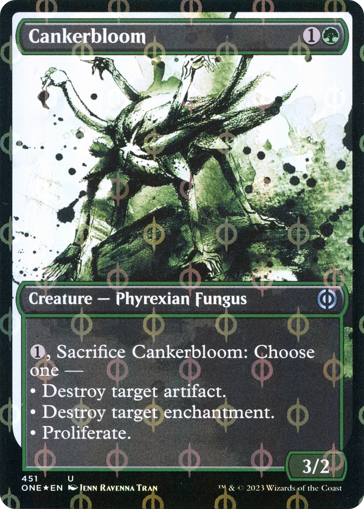 Cankerbloom (Showcase Ichor Step-and-Compleat Foil) [Phyrexia: All Will Be One] - Destination Retro