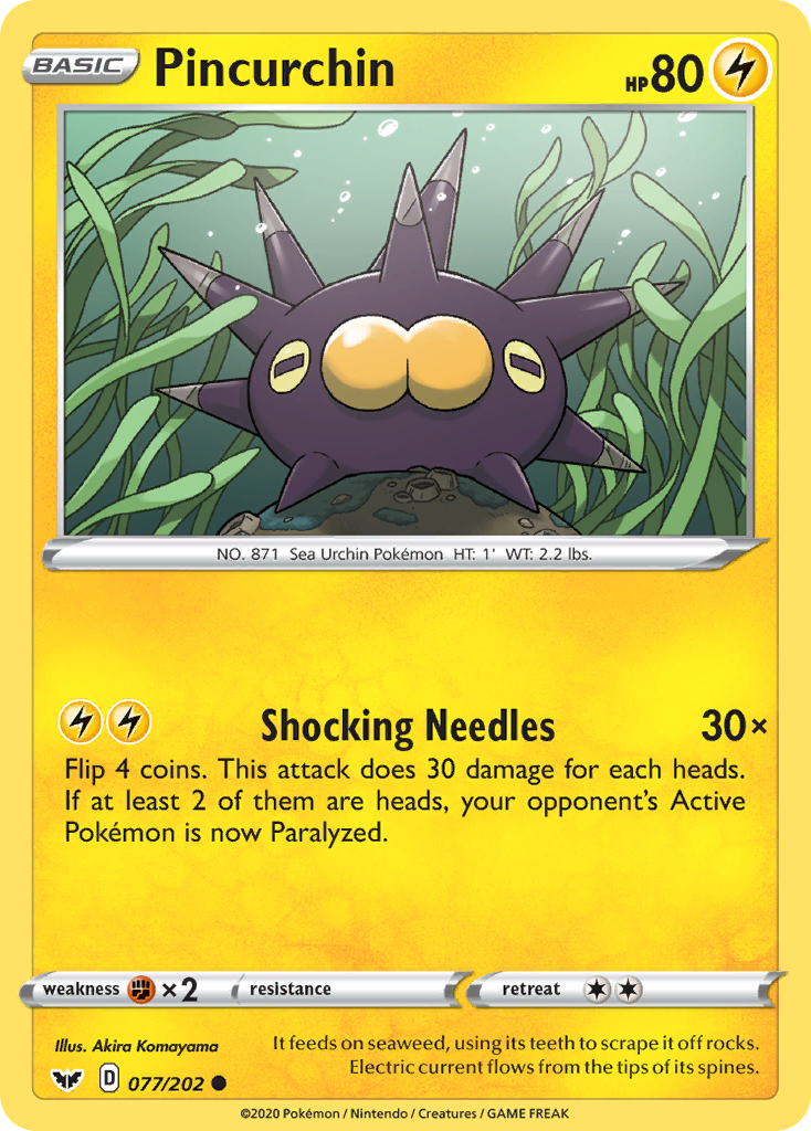 Pincurchin (77/202) [Sword & Shield: Base Set] - Destination Retro