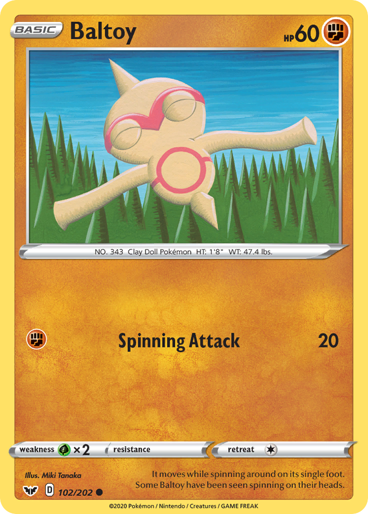 Baltoy (102/202) [Sword & Shield: Base Set] - Destination Retro