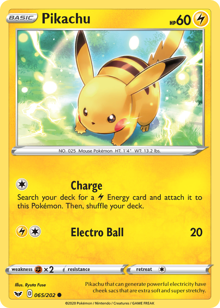 Pikachu (65/202) [Sword & Shield: Base Set] - Destination Retro