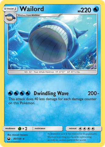 Wailord (40/168) [Sun & Moon: Celestial Storm] - Destination Retro