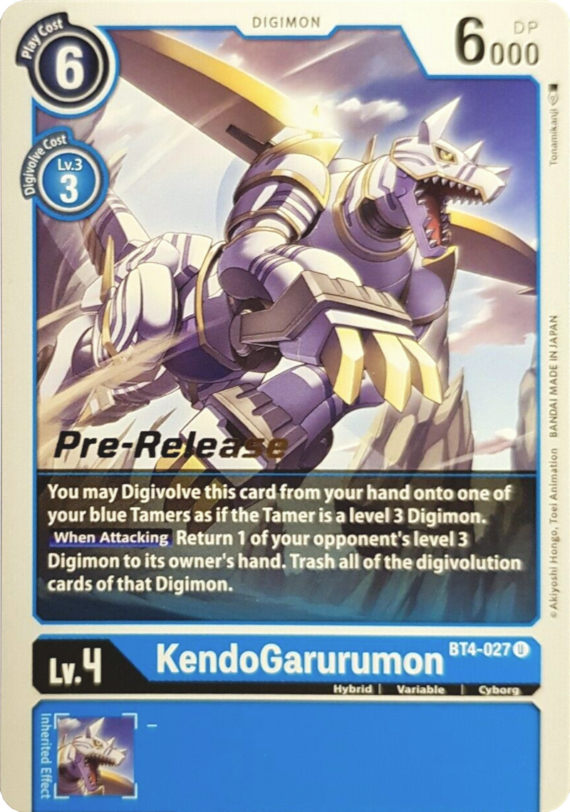 KendoGarurumon [BT4-027] [Great Legend Pre-Release Promos] - Destination Retro