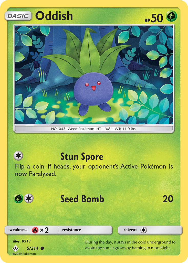Oddish (5/214) [Sun & Moon: Unbroken Bonds] - Destination Retro