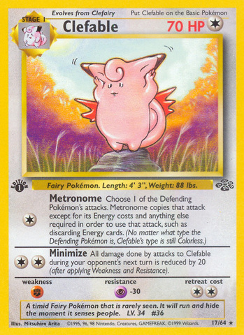 Clefable (17/64) [Jungle 1st Edition] - Destination Retro