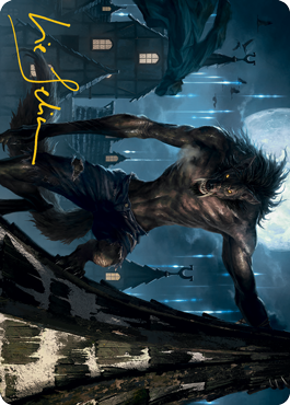 Stalking Predator Art Card (Gold-Stamped Signature) [Innistrad: Midnight Hunt Art Series] - Destination Retro