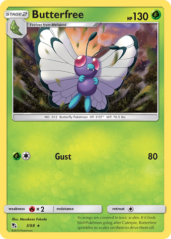 Butterfree (3/68) [Sun & Moon: Hidden Fates] - Destination Retro