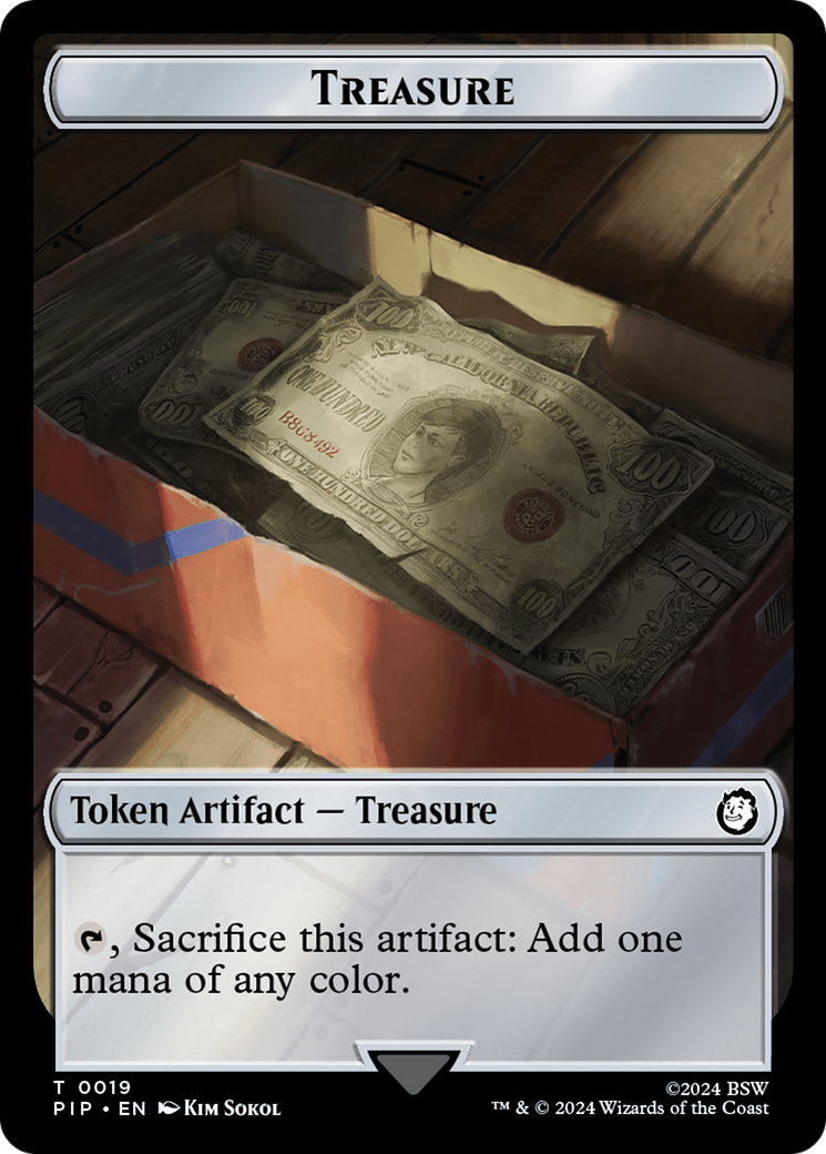 Treasure (0019) // Thopter Double-Sided Token [Fallout Tokens] - Destination Retro
